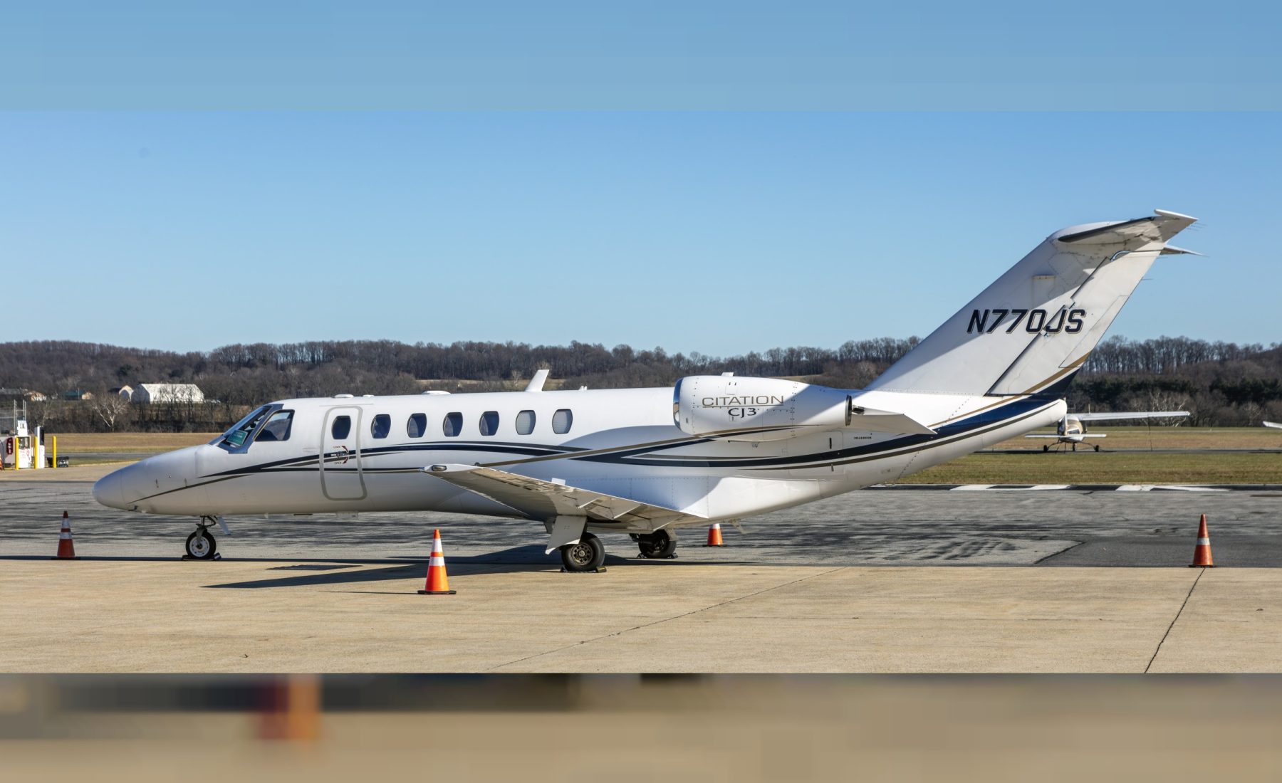 Cessna Citation CJ3 (base variant, closest publicly documented match for CJ3+) parked on ramp at Frederick Municipal Airport